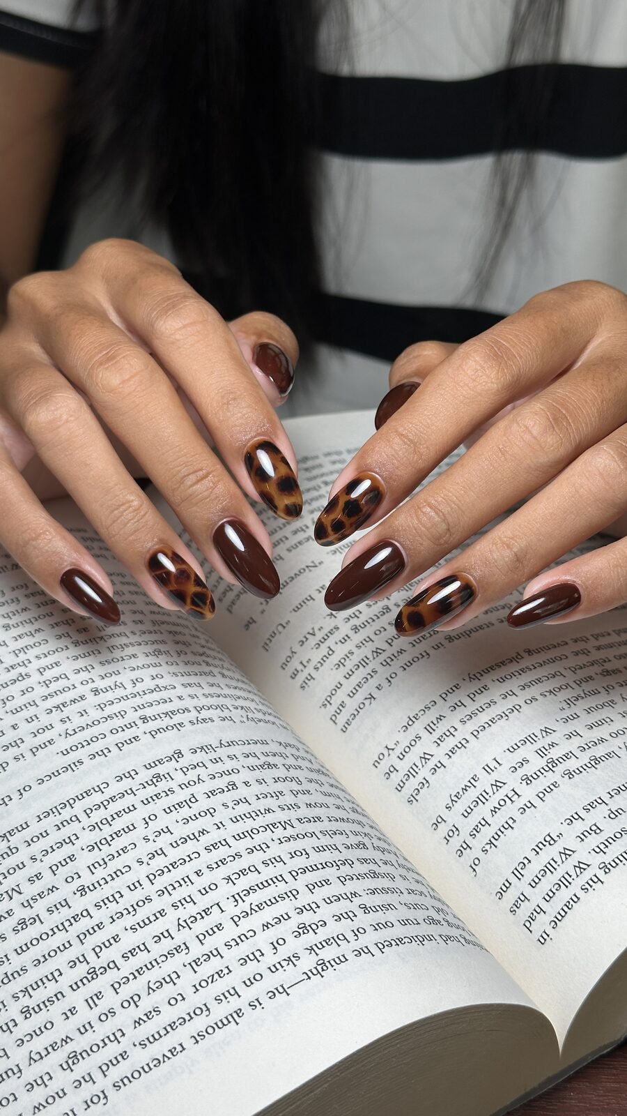 Black chrome almond extensions