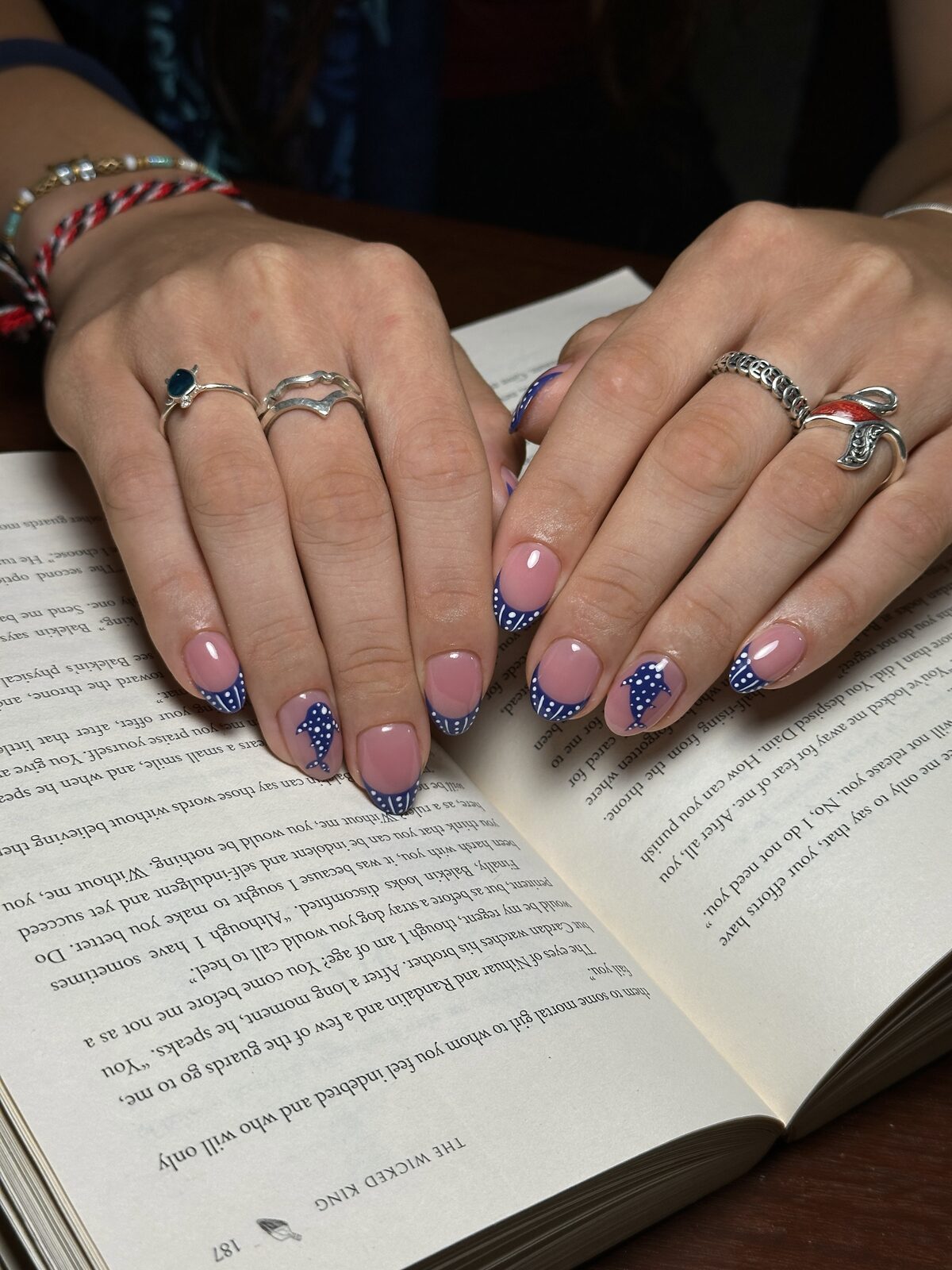 Pearl pink chrome manicure